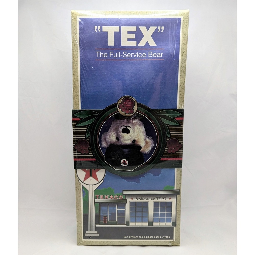 1997 Texaco Full Service First Edition Tex Collectible 15" Plush Bear